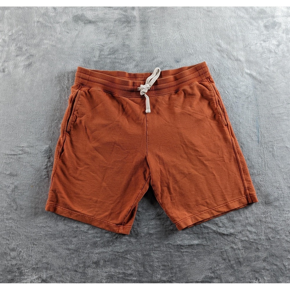 American Giant Sweat Shorts Mens Large Orange Faded 9.5" Inseam USA Made READ
